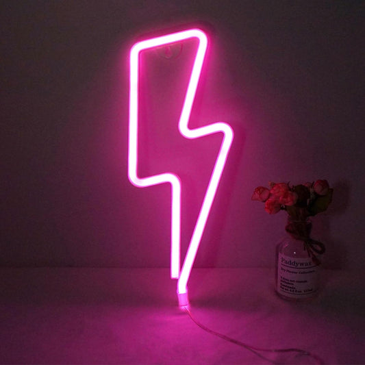 "Transform Your Kids Room into a Magical Oasis with this Enchanting Lightning Neon Sign! 🌙💡 Ideal for Festivals, Parties, and Creating a Dreamy Pink Bedroom Decor! 💖✨ Convenient Battery or USB Powered LED Night Light!"